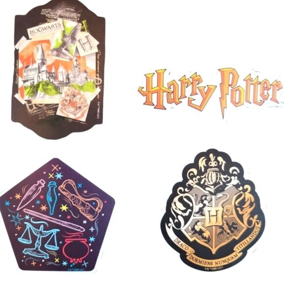 NEW HARRY POTTER HOGWARTS WATERPROOF VINYL DECALS LOT OF 4 - Picture 1 of 5
